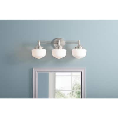 Maybry 22.20 in. 3-Light Brushed Nickel Vanity Light