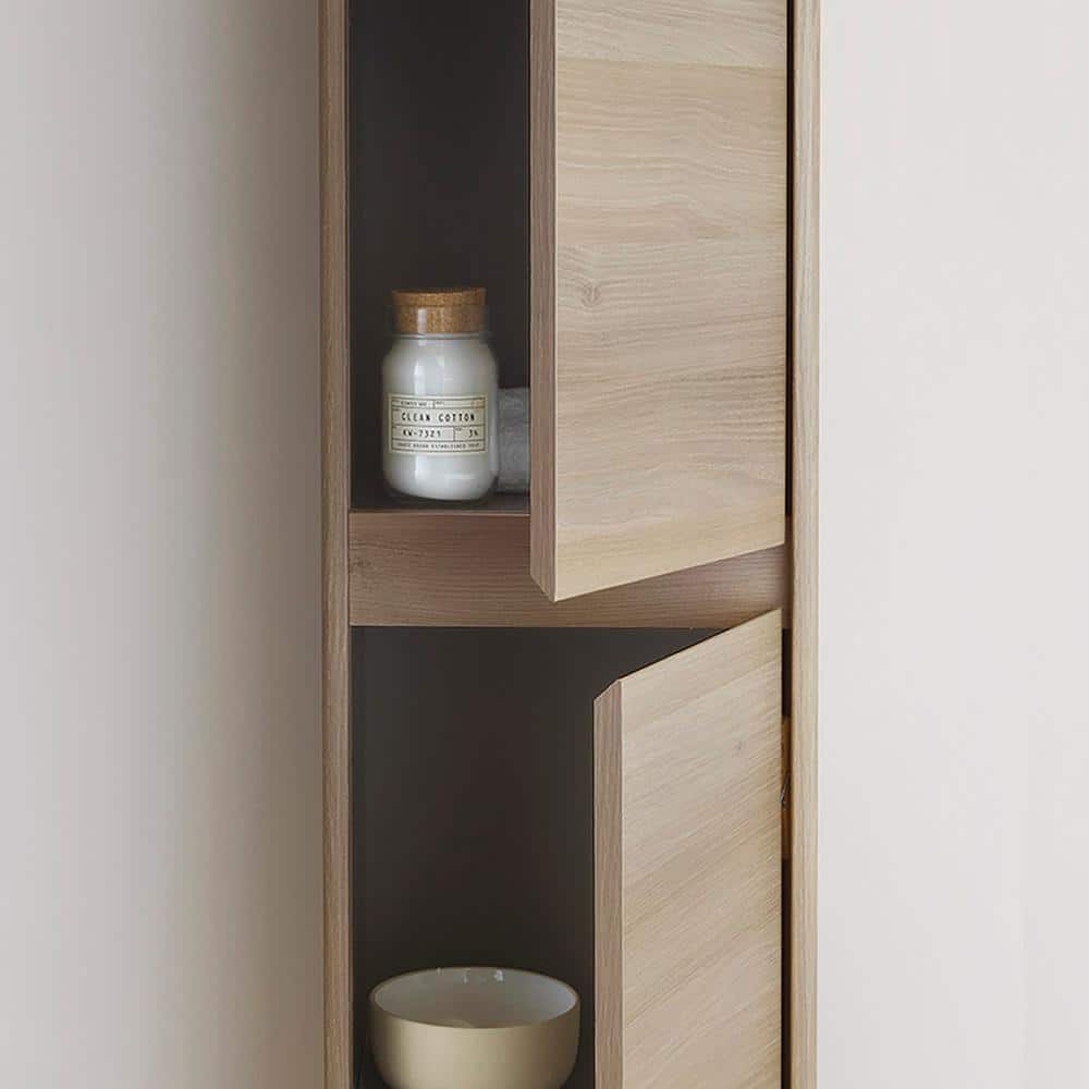 Modern White MDF 2-Door Wall-Mounted Bathroom Cabinet