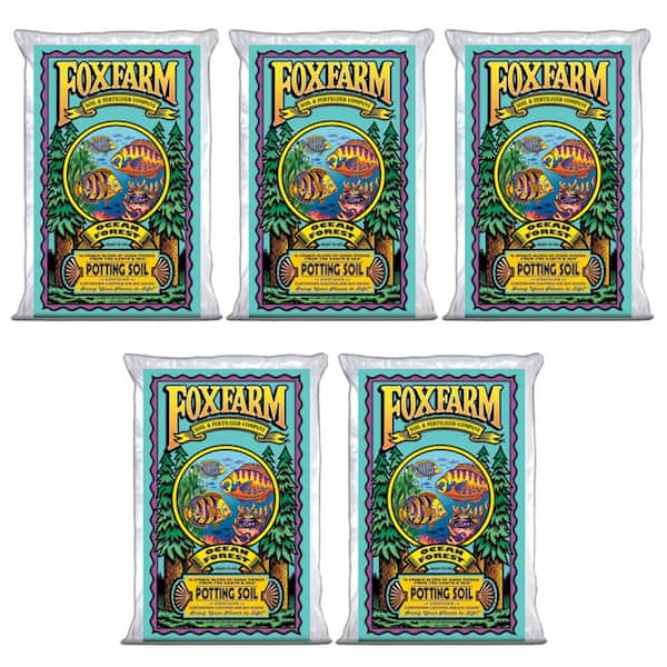Hydrofarm FoxFarm 40 lbs. Ocean Forest Plant Garden Potting Soil Mix 6.3 pH to 6.8 pH (5-Pack)