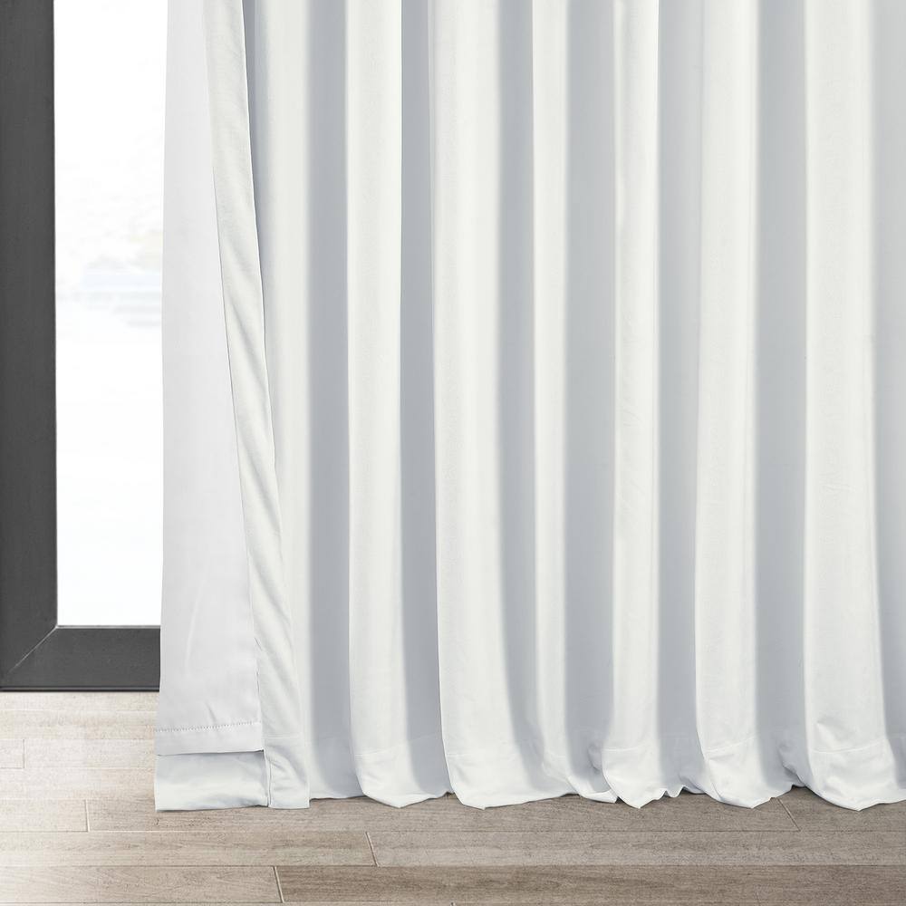 Primary White Velvet Blackout Curtain Panel 100 x 96 Inches