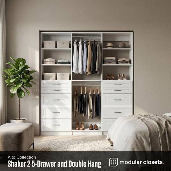 MODULAR CLOSETS Alto Collection 87 in. W White Tower System Shaker