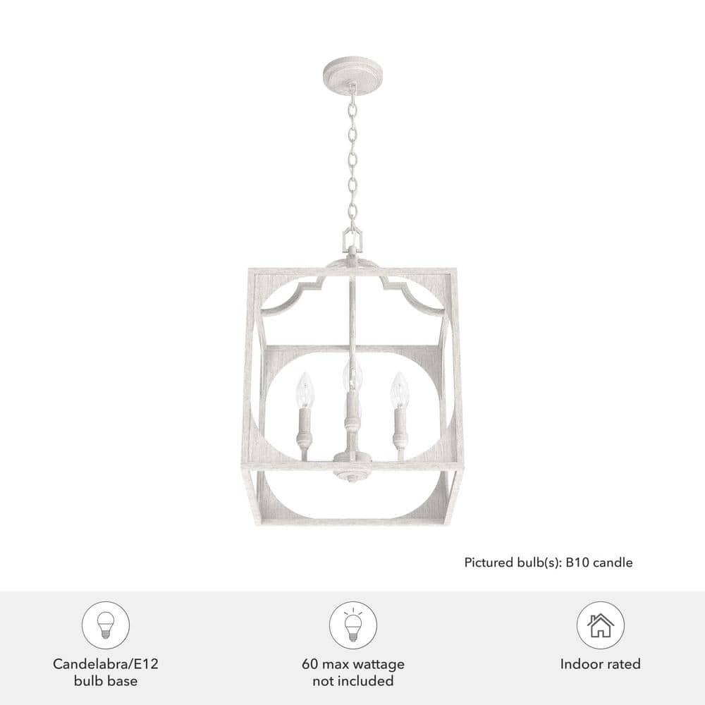 Highland Hill Distressed White Aluminum 4-Light LED Pendant