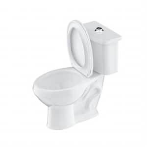 20 in. ADA Height Toilet 2-Piece 1.1/1.6 GPF Dual Flush Elongated Heightened Toilet in Bone High Toilet 12 in. Rough in