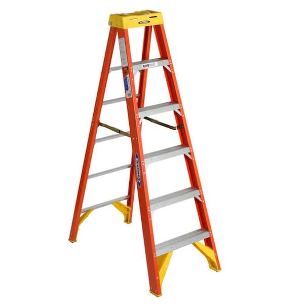 Werner 6 ft. Fiberglass Step Ladder (10 ft. Reach Height), 300 lbs. Load Capacity Type IA Duty Rating