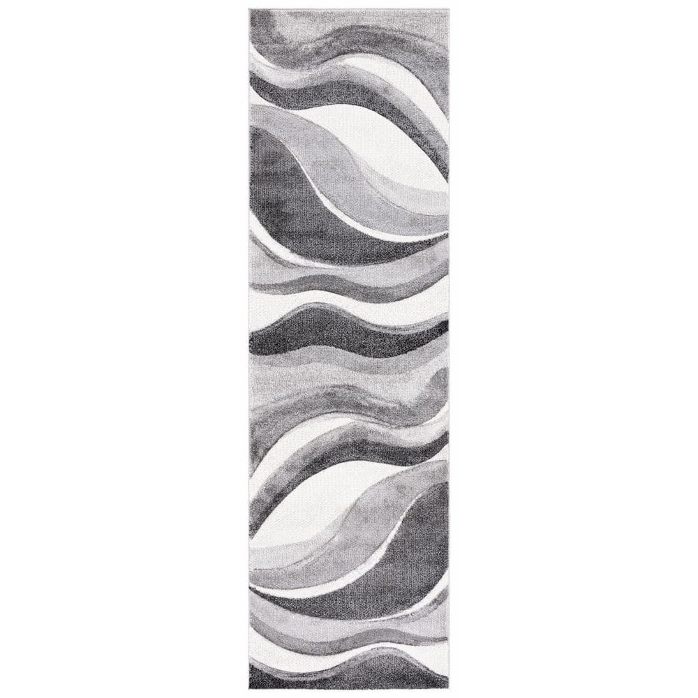 Hollywood 2 ft. x 10 ft. Gray/Ivory Gradient Waves Runner Rug price history on PriceWatchPro