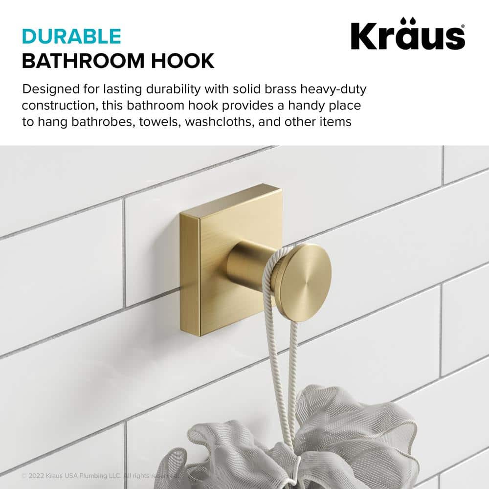 Ventus Brushed Gold Modern Wall Mounted Towel Hook