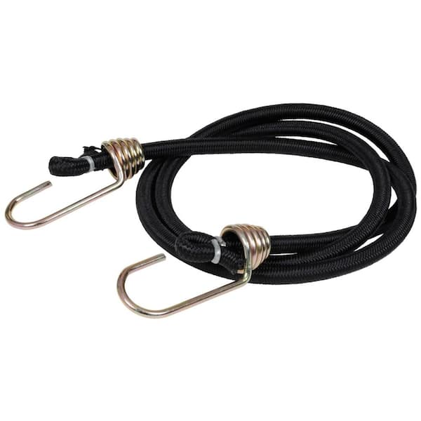 Keeper 48 in. Black Bungee Cord with Dichromate Hook 06188 - The Home Depot