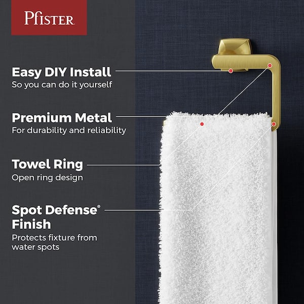 Vaneri Wall Mounted Towel Ring in Brushed Gold