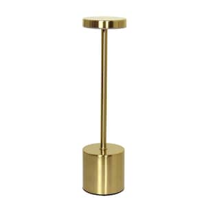 12.75 in. Mushroom Magic Disc Dimming and Rechargeable Cordless 4-Way Touch Sensor Stick Novelty Desk Lamp, Gold