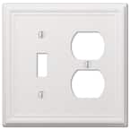 Ascher 2 Gang 1-Toggle and 1-Duplex Steel Wall Plate - White