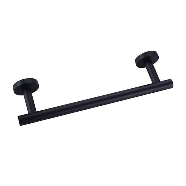 12 in. Wall Mounted Single Towel Bar Bath Hardware Accessory in Matte Black