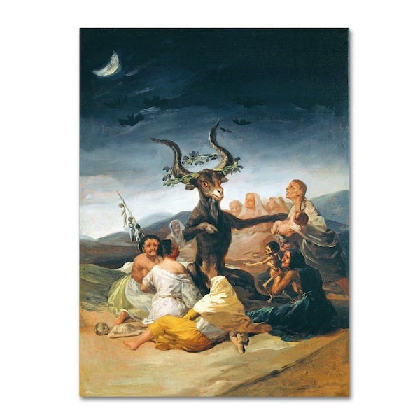 Trademark Fine Art 19 in. x 14 in. The Witches' Sabbath 1797-98 by Francisco Goya Floater Frame Fantasy Wall Art