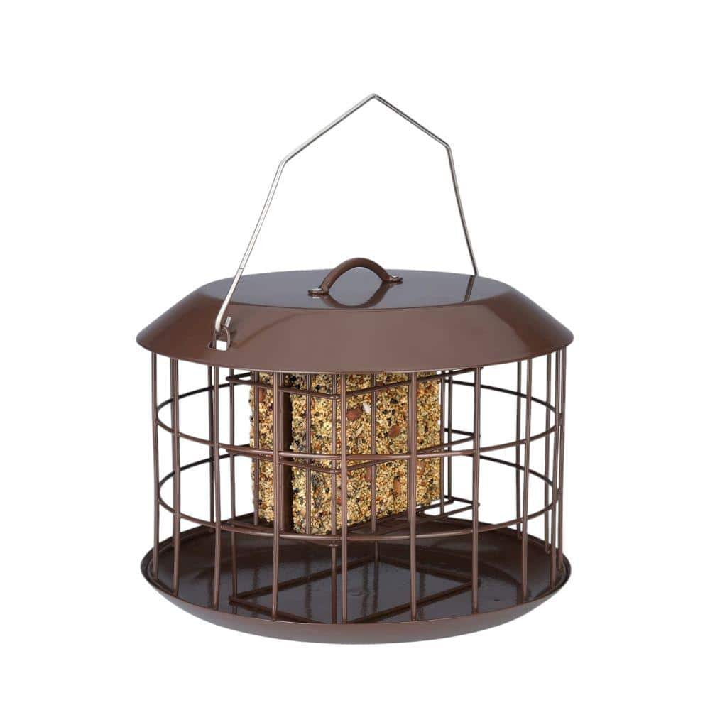 Hanging Cage Cage Bird Feeder Squirrel Proof All Metal Double Suet Cake Cap
