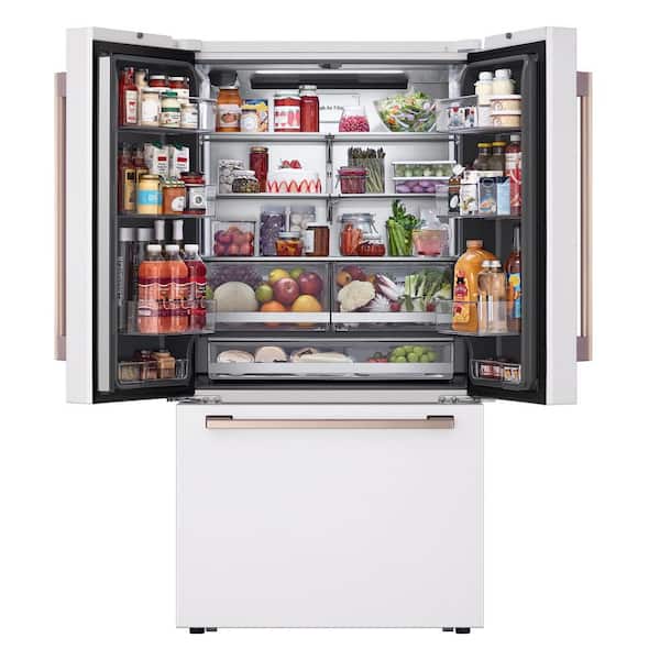 36 in. STUDIO 27 cu. ft. SMART Counter Depth, 3-Door, French Door Refrigerator with Water Dispenser and Ice