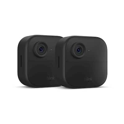 Blink Outdoor 4-Wireless Battery Smart Home Security Camera System with 2-Cameras, up to 2-Year Battery Life (Black)