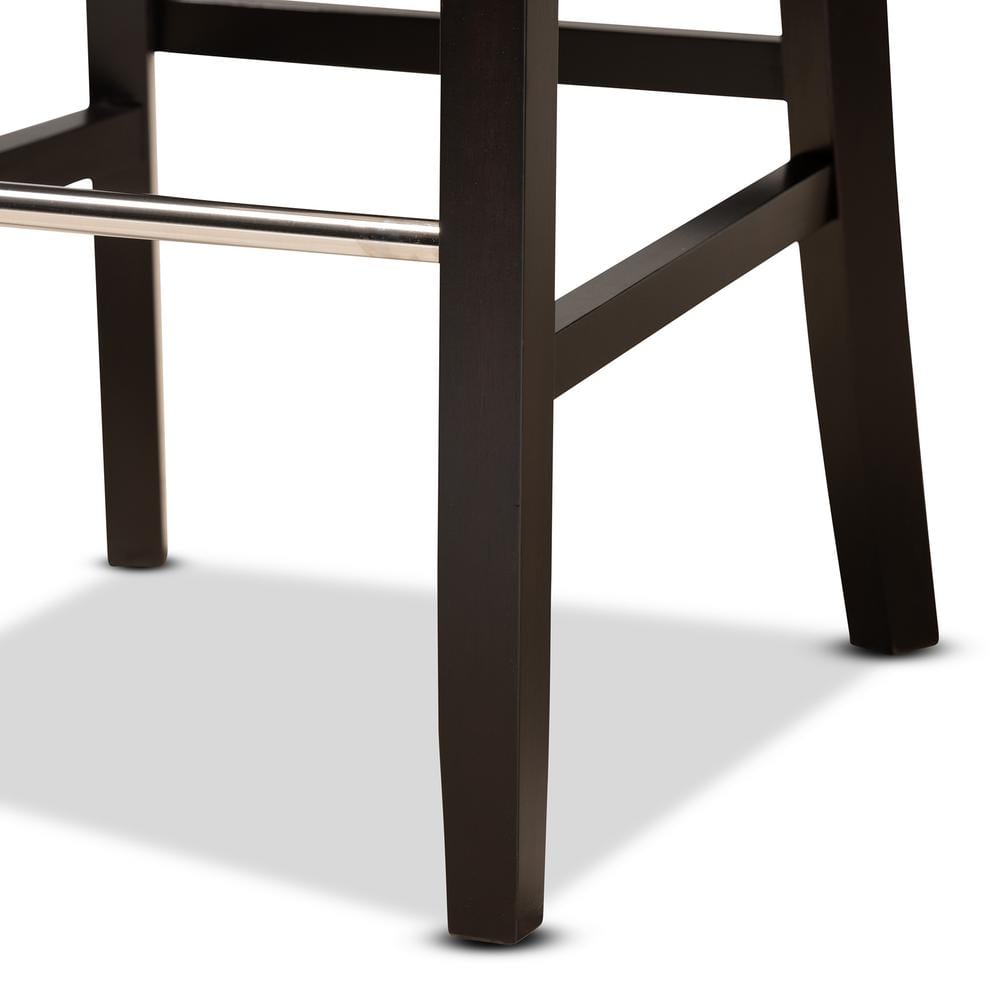 Adjustable Gray Velvet and Wood Bar Stool Set