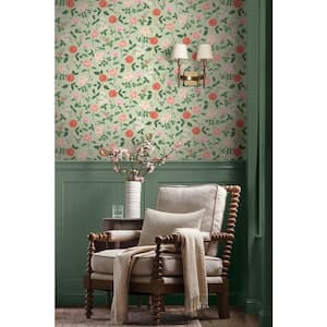 Roses Mint Pink Matte Non-Pasted Wallpaper