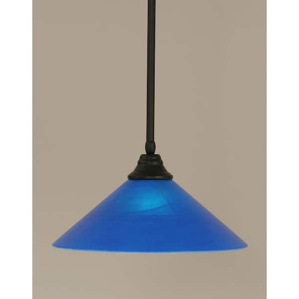 Unbranded Sparta 100-Watt 1-Light Matte Black Bowl Mini Pendant Light with Glass Shade