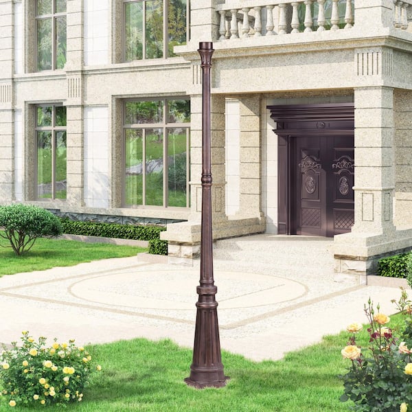 Crown Terrace 74 in. Imperial Bronze Surface Mount Outdoor Lamp Post