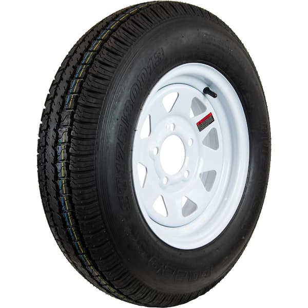 Hi-Run 8 Spoke White 50 PSI ST175/80D13 and 13 in. x 4.5 in. 5-4.5HD 6-Ply Tire and Wheel Assembly