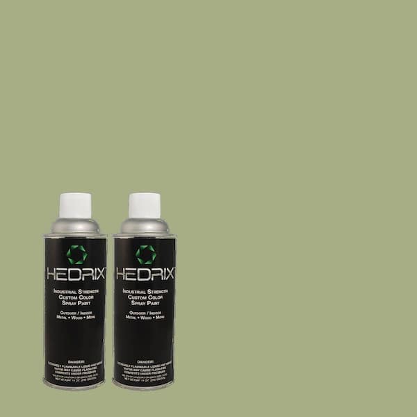 Hedrix 11 oz. Match of PPU11-5 Pesto Green Semi-Gloss Custom Spray Paint (8-Pack)