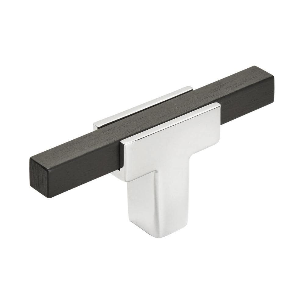 Urbanite 2-3/4 in. (70mm) Modern Polished Chrome/Brushed Matte Black Bar Ca