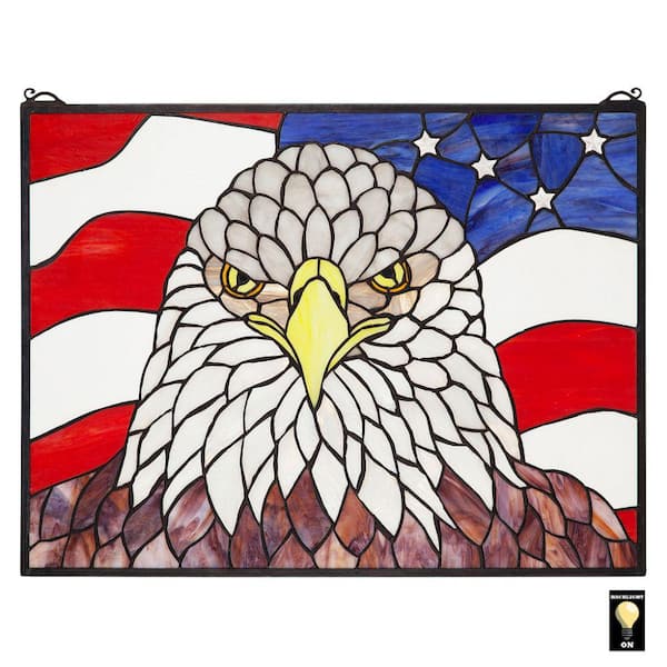 Design Toscano American Patriot's Bald Eagle Stained Glass Window Panel