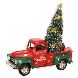 Holiday LED Truck with Battery Powered Timer Garden Statue