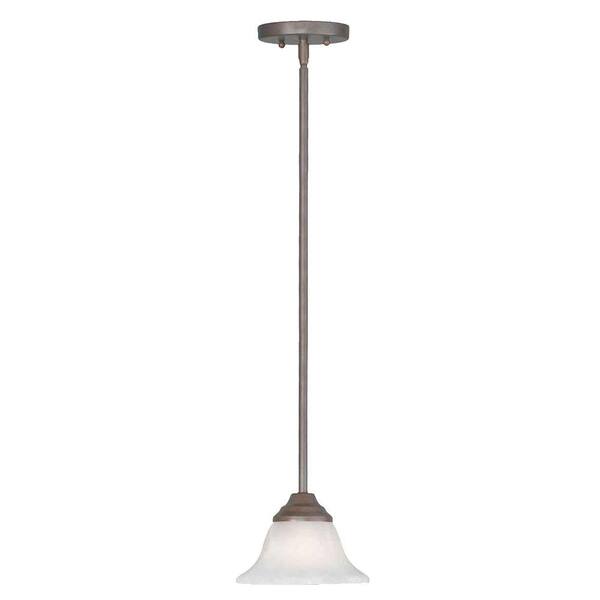 Forte Lighting 1 Light Mini Pendant Desert Stone Finish Marble Glass-DISCONTINUED