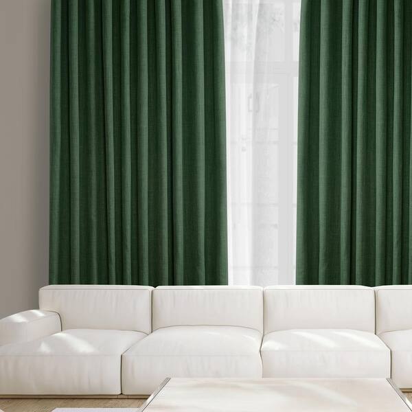 Exclusive Fabrics & Furnishings Key Green Faux Linen Extra Wide