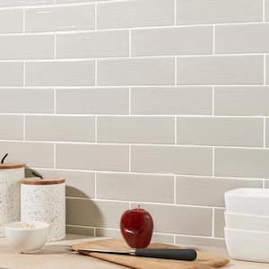 Crux Light Gray 2.81 in. x 8.75 in. Polished Porcelain Subway Wall Tile (7.52 sq. ft./Case)