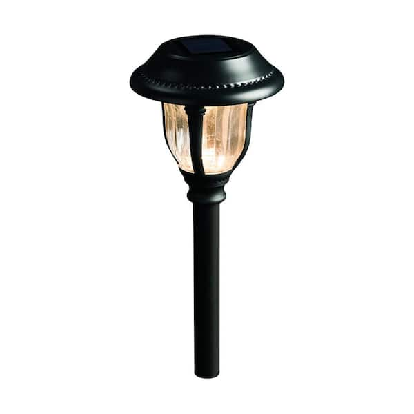 Hampton bay solar bronze outdoor integrated led 3000k metal and glass landscape pathway 2024 light set