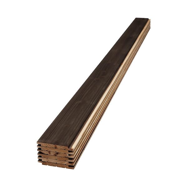 Ejoy 0.6 in. x 5.375 in. x 7.83 ft. Rustic Shiplap Weathered Barn Wood Boards (Set of 6-Pieces)