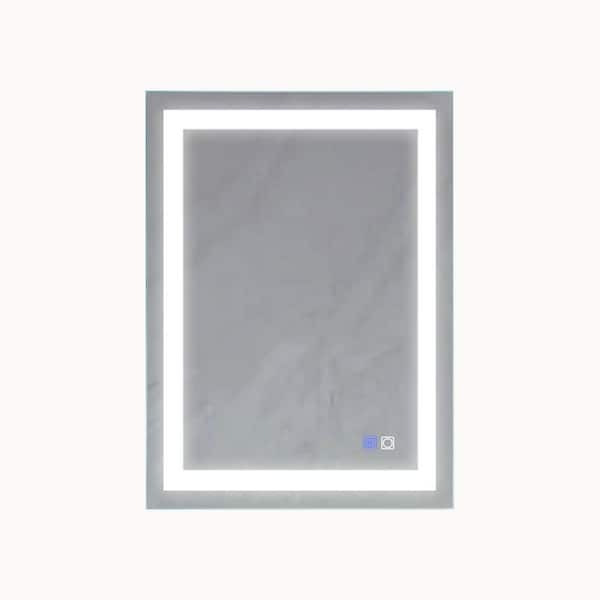 Unbranded 28 in. W x 36 in. H Rectangular Frameless LED Anti-Fog Dimmable Wall Mount Bathroom Vanity Mirror