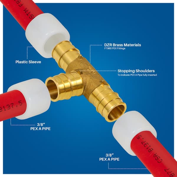 The Plumber's Choice 3/8 in. Brass PEX Barb Plug End Cap Pipe