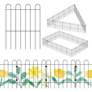 Garden Fence, Decorative No Dig Fence Rustproof Black Metal Animal Barrier Border Fence (20-Pack)