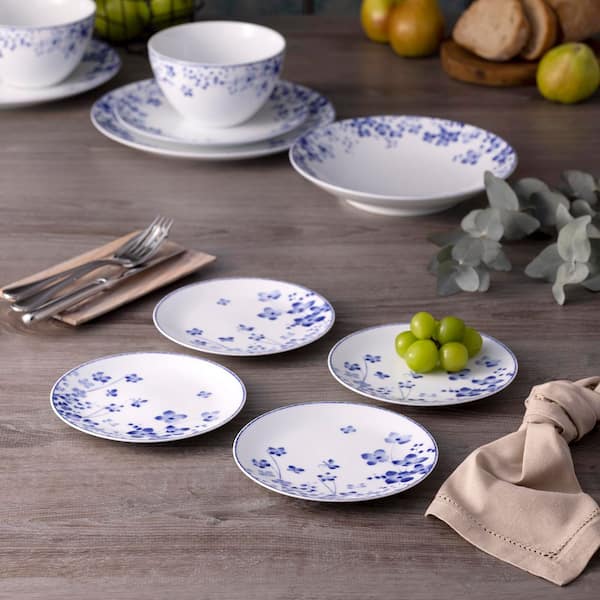 Noritake Bloomington Road Blue 6.25 in. (Blue) Porcelain Bread and Butter/Appetizer Plates (Set of 4)