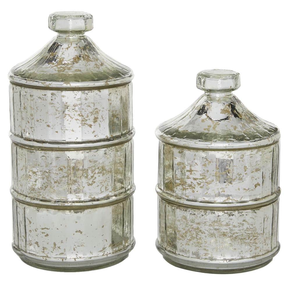 Set of Two Decorative Glass Jars - CTW Home Collection 360415