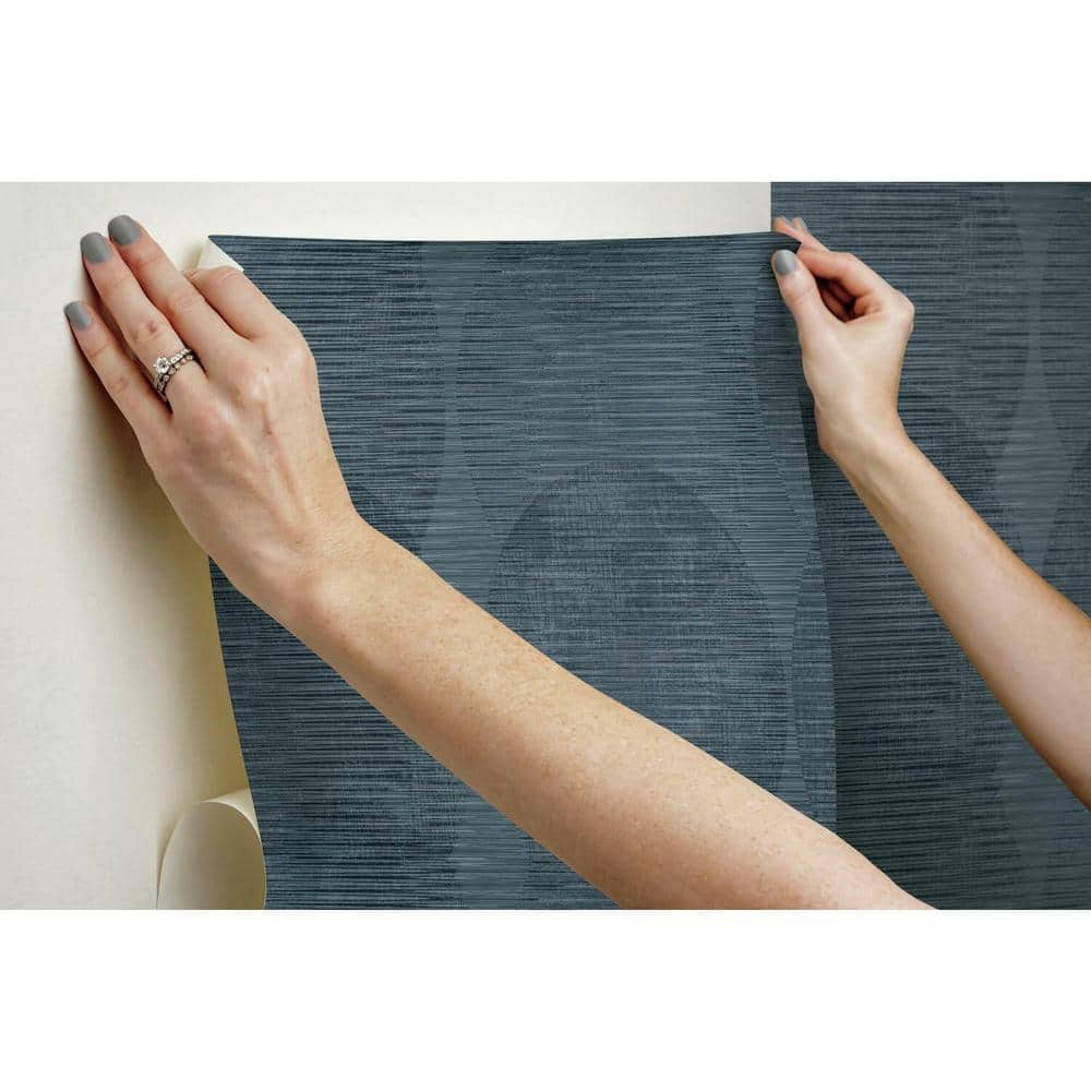 Green Grasscloth Textured Pre-Pasted Wallpaper