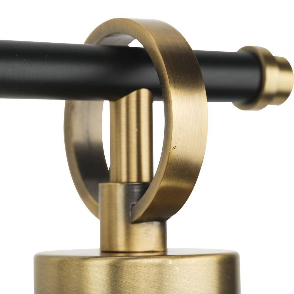 Cassell 3-Light Vintage Brass and Black Vanity Fixture