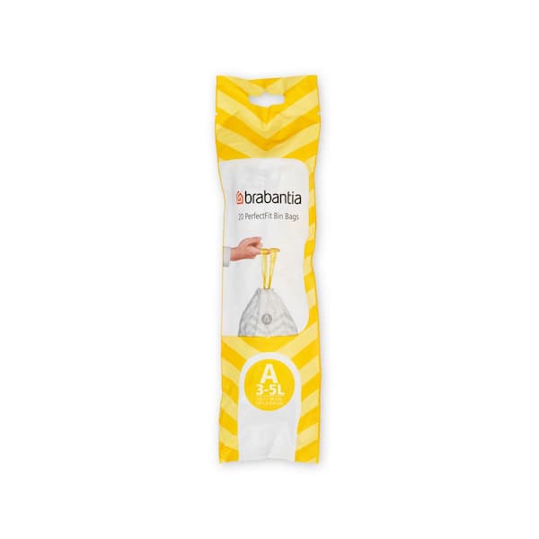 Brabantia 0.8 Gal (3L) PerfectFit Trash Can Liners Code A 200 Bags