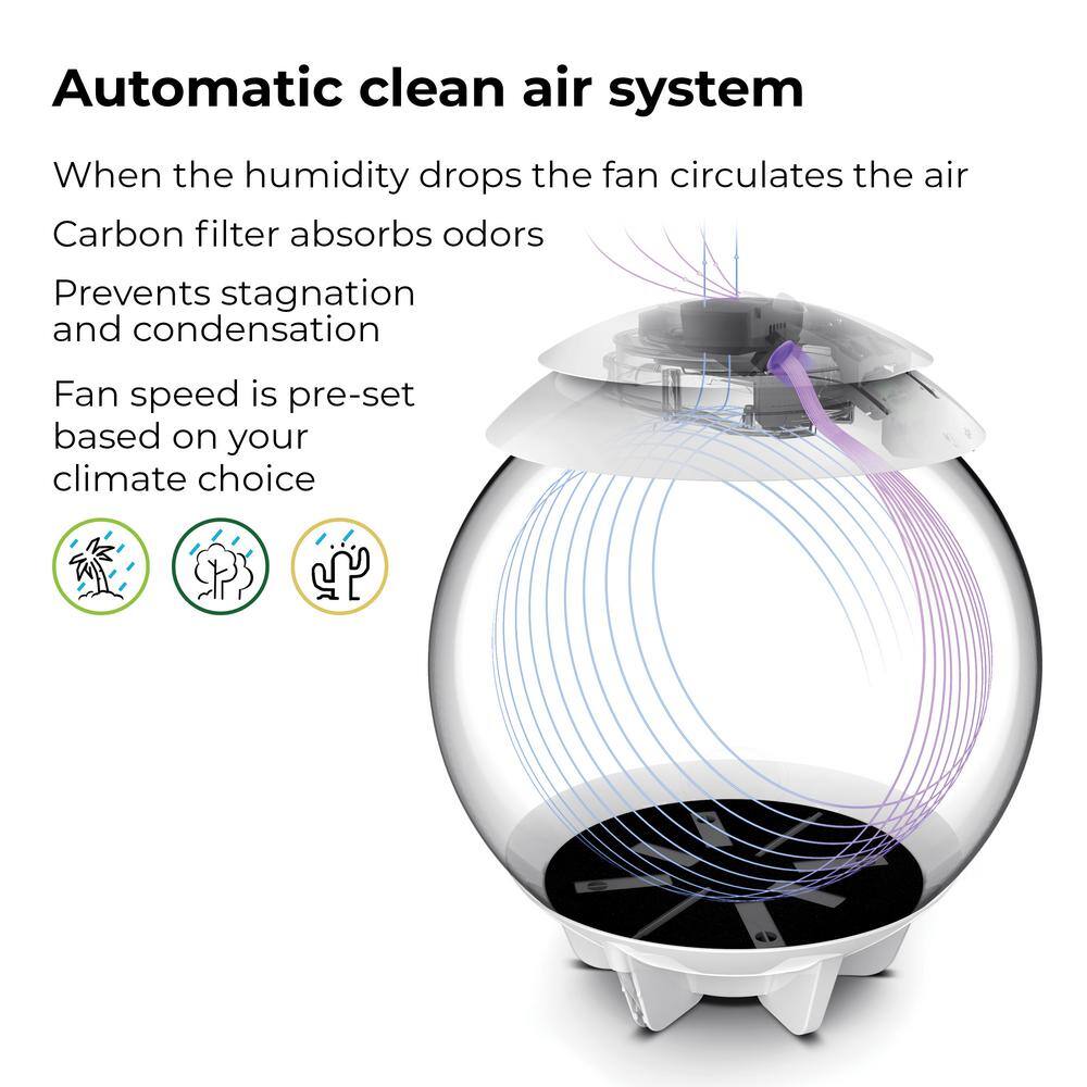 White Acrylic Desktop Terrarium Bowl with Automated Features