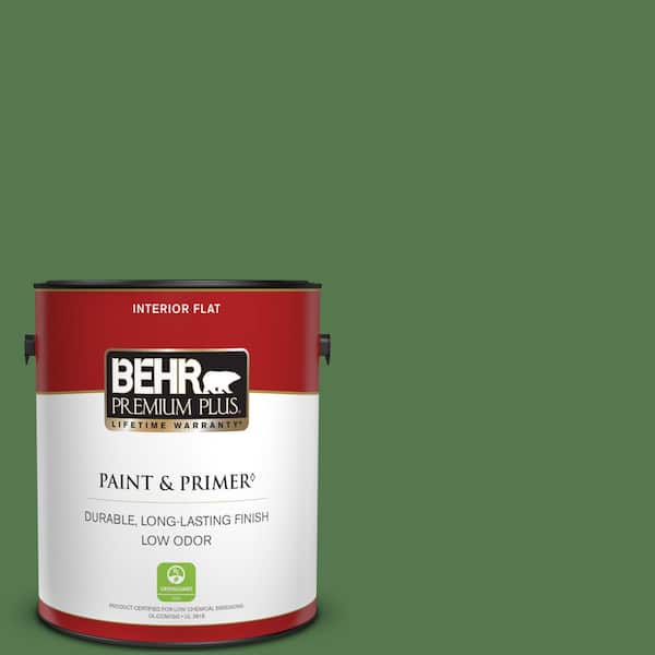 BEHR PREMIUM PLUS 1 gal. #450D-7 Torrey Pine Flat Low Odor Interior Paint & Primer