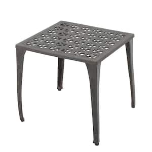 Outdoor 18 in. Cast Aluminum Side Table, Bronze Finished