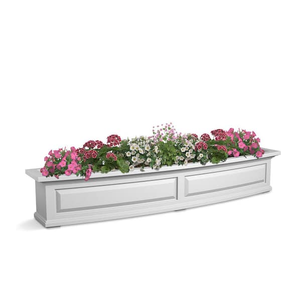 Nantucket 60 in. x 11.5 in. Self-Watering White Polyethylene Window Box