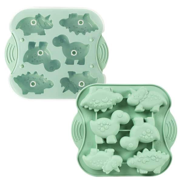 2-Pack Dinosaur-Shaped Silicone Mold for Baking, Crafting, Chocolate, Candy, Jello, Ice Cubes,Multi-Purpose Kitchen Tool