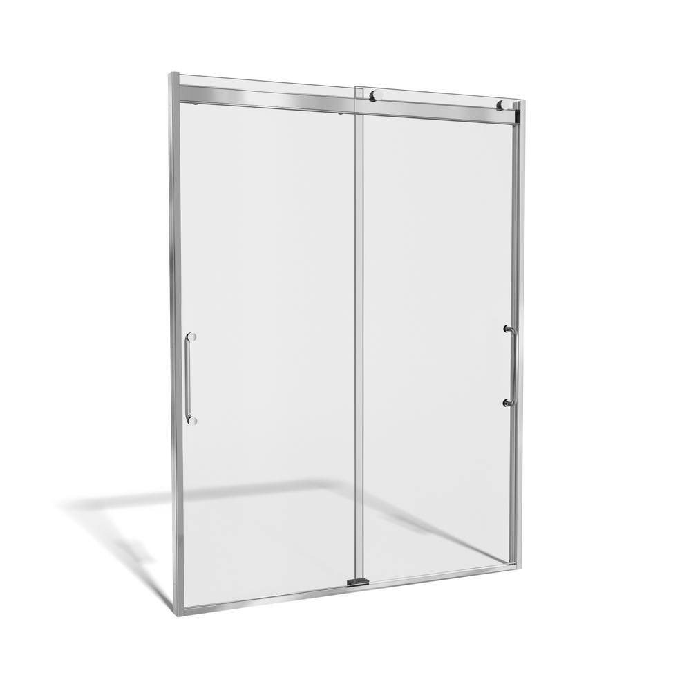 Arelo 56" - 60" W x 72" H Clear Glass Chrome Sliding Shower Door