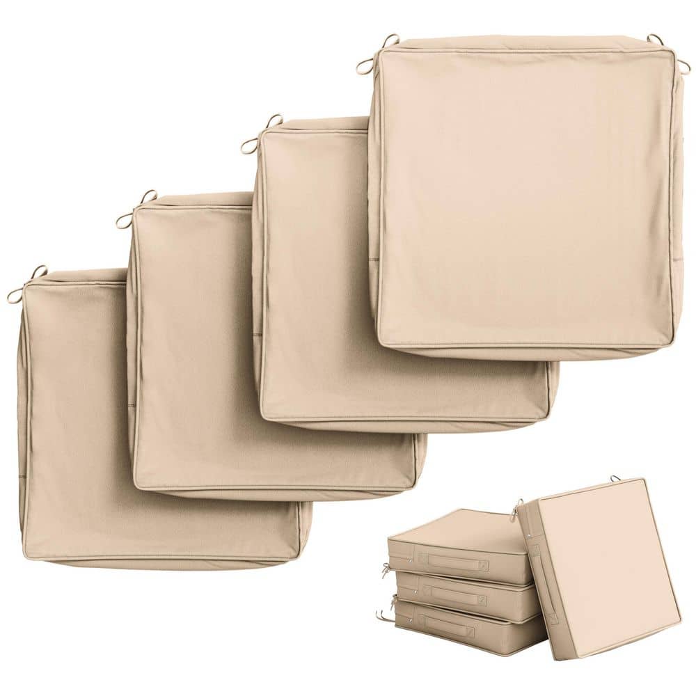 19 in. x 19 in. (4-Pack) Slipcover Repacement Outdoor Fade&Splash Resistant Couch Seat Cushion Cover Sand price history on PriceWatchPro