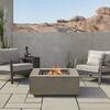 Real Flame Aegean 36 in x 15 in. Square Steel Propane Fire Pit Table in Mist Gray with NG Conversion Kit C9812LP-MGRY