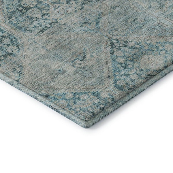 Mayfield Premium Machine Washable Abstract AMF1745 Blue 10 ft. x 14 ft. Area Rug